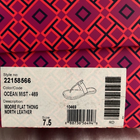 Tory Burch Moore Flat Thong. Ocean Mist. Size 7.5 - Picture 7 of 7